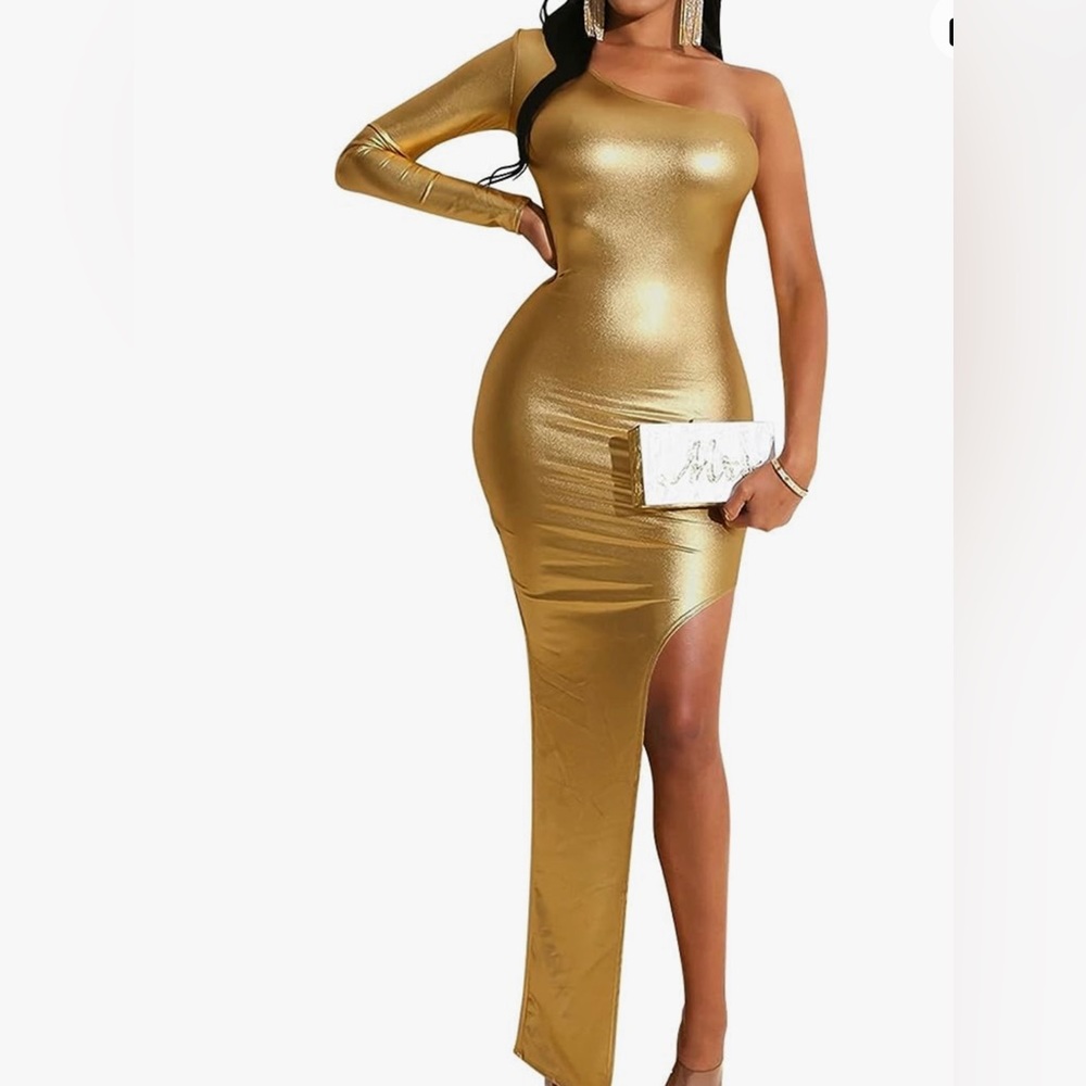 Gold sexy Bodycon dress brand new